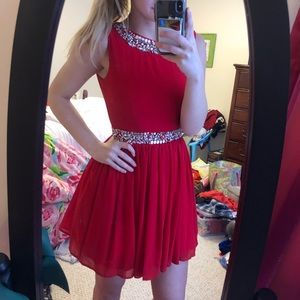 Embellished short formal dress